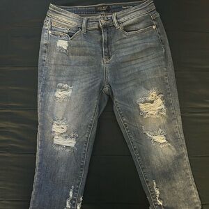 Womens Judy Blue Skinny Fit Capri Blue Denim Wash Size 9 / 29